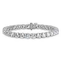 14K White Gold 16 Carat Lab Grown Diamond VS SI+ G+ Complete Tennis Bracelet view 3