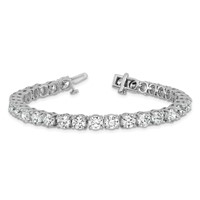 14K White Gold 16 Carat Lab Grown Diamond VS SI+ G+ Complete Tennis Bracelet view 5
