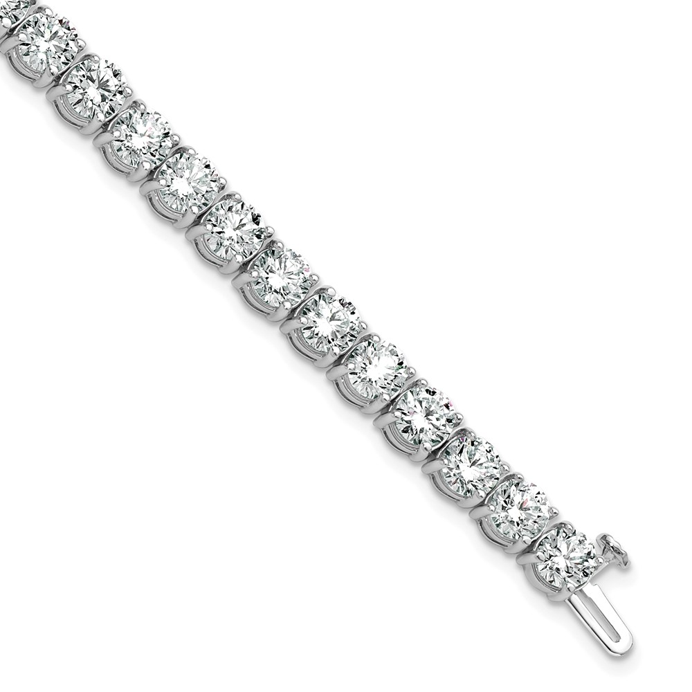 14K White Gold 16 Carat Lab Grown Diamond VS SI+ G+ Complete Tennis Bracelet
