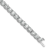 14K White Gold 16 Carat Lab Grown Diamond VS SI+ G+ Complete Tennis Bracelet view 1