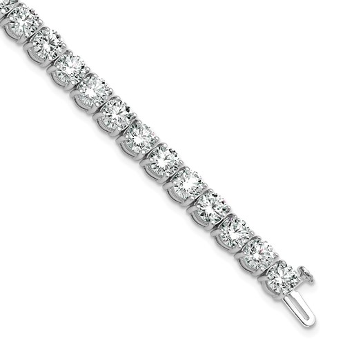 14K White Gold 16 Carat Lab Grown Diamond VS SI+ G+ Complete Tennis Bracelet