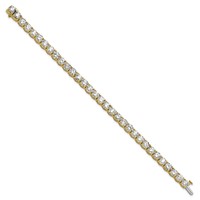 14K Yellow Gold 16 Carat Lab Grown Diamond VS SI+ G+ Complete Tennis Bracelet view 2