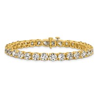 14K Yellow Gold 16 Carat Lab Grown Diamond VS SI+ G+ Complete Tennis Bracelet view 3
