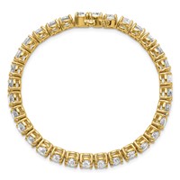 14K Yellow Gold 16 Carat Lab Grown Diamond VS SI+ G+ Complete Tennis Bracelet view 4