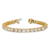14K Yellow Gold 16 Carat Lab Grown Diamond VS SI+ G+ Complete Tennis Bracelet view 5