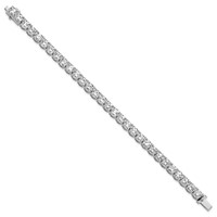 14K White Gold 22.50 Carat Lab Grown Diamond VS SI+ G+ Complete Tennis Bracelet view 2