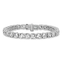 14K White Gold 22.50 Carat Lab Grown Diamond VS SI+ G+ Complete Tennis Bracelet view 3