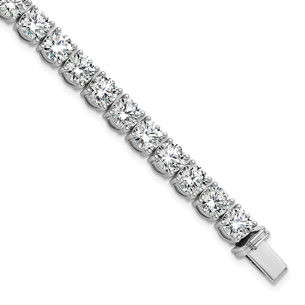 14K White Gold 22.50 Carat Lab Grown Diamond VS SI+ G+ Complete Tennis Bracelet