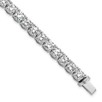 14K White Gold 22.50 Carat Lab Grown Diamond VS SI+ G+ Complete Tennis Bracelet view 1
