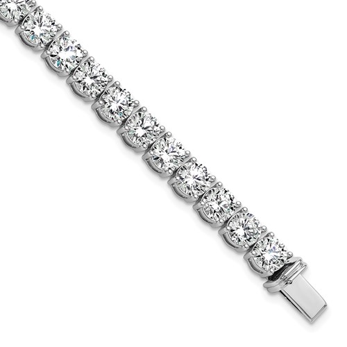 14K White Gold 22.50 Carat Lab Grown Diamond VS SI+ G+ Complete Tennis Bracelet