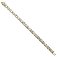 14K Yellow Gold 22.50 Carat Lab Grown Diamond VS+ F+ Complete Tennis Bracelet view 2