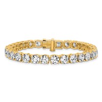 14K Yellow Gold 22.50 Carat Lab Grown Diamond VS+ F+ Complete Tennis Bracelet view 3