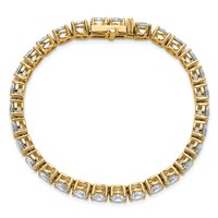 14K Yellow Gold 22.50 Carat Lab Grown Diamond VS+ F+ Complete Tennis Bracelet view 4