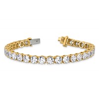 14K Yellow Gold 22.50 Carat Lab Grown Diamond VS+ F+ Complete Tennis Bracelet view 5