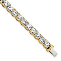 14K Yellow Gold 22.50 Carat Lab Grown Diamond VS+ F+ Complete Tennis Bracelet view 1