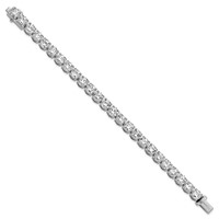 14K White Gold 25 Carat Lab Grown Diamond VS+ F+ Complete Tennis Bracelet view 2