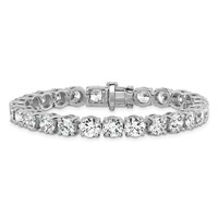 14K White Gold 25 Carat Lab Grown Diamond VS+ F+ Complete Tennis Bracelet view 3