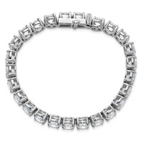 14K White Gold 25 Carat Lab Grown Diamond VS+ F+ Complete Tennis Bracelet view 4