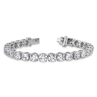 14K White Gold 25 Carat Lab Grown Diamond VS+ F+ Complete Tennis Bracelet view 5