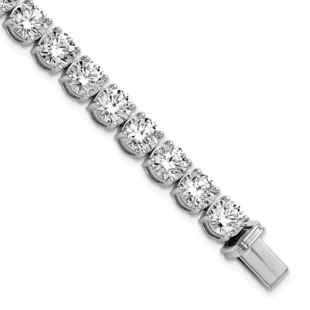 14K White Gold 25 Carat Lab Grown Diamond VS+ F+ Complete Tennis Bracelet