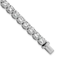 14K White Gold 25 Carat Lab Grown Diamond VS+ F+ Complete Tennis Bracelet view 1