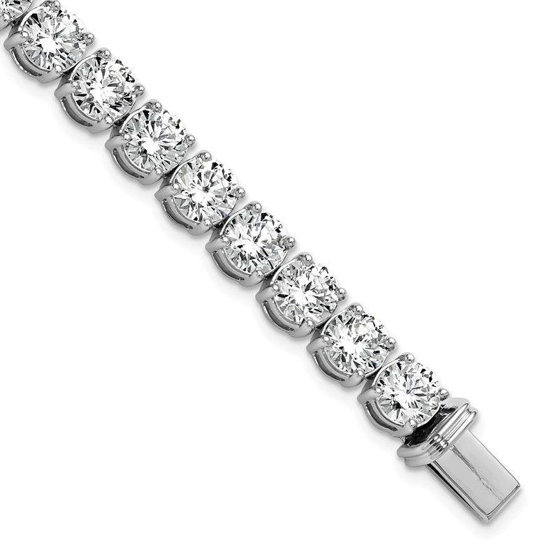 14k White Gold  25 carat Lab Grown Diamond VS+ F+ Complete Tennis Bracelet