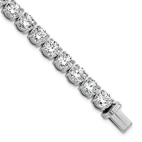 14K White Gold 25 Carat Lab Grown Diamond VS+ F+ Complete Tennis Bracelet