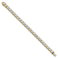 14K Yellow Gold 25 Carat Lab Grown Diamond VS+ F+ Complete Tennis Bracelet view 2