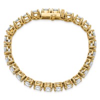 14K Yellow Gold 25 Carat Lab Grown Diamond VS+ F+ Complete Tennis Bracelet view 4