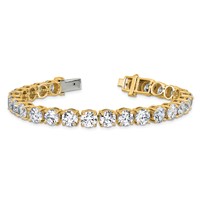 14K Yellow Gold 25 Carat Lab Grown Diamond VS+ F+ Complete Tennis Bracelet view 5