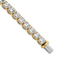 14K Yellow Gold 25 Carat Lab Grown Diamond VS+ F+ Complete Tennis Bracelet view 1