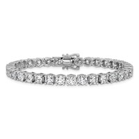 14K White Gold 11.12 Carat Lab Grown Diamond VS+ F+ Complete Tennis Bracelet view 3