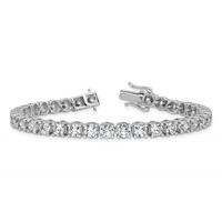 14K White Gold 11.12 Carat Lab Grown Diamond VS+ F+ Complete Tennis Bracelet view 5