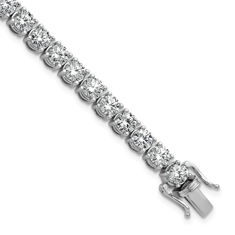 14K White Gold 11.12 Carat Lab Grown Diamond VS+ F+ Complete Tennis Bracelet