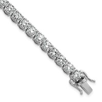 14K White Gold 11.12 Carat Lab Grown Diamond VS+ F+ Complete Tennis Bracelet view 1