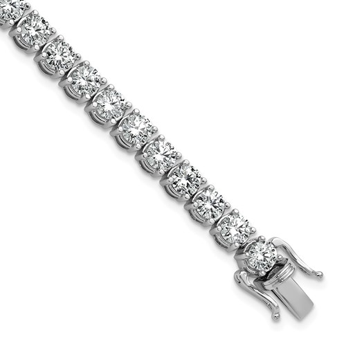 14K White Gold 11.12 Carat Lab Grown Diamond VS SI+ G+ Complete Tennis Bracelet