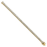14K Yellow Gold 11.12 Carat Lab Grown Diamond VS+ F+ Complete Tennis Bracelet view 2