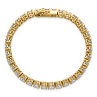 14K Yellow Gold 11.12 Carat Lab Grown Diamond VS+ F+ Complete Tennis Bracelet view 4
