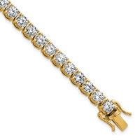 14K Yellow Gold 11.12 Carat Lab Grown Diamond VS+ F+ Complete Tennis Bracelet view 1