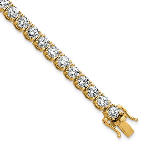 14K Yellow Gold 11.12 Carat Lab Grown Diamond VS SI+ G+ Complete Tennis Bracelet