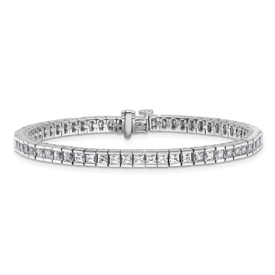 14K White Gold Certified VS/SI FGH Lab Grown Princess Diamond Tennis Bracel