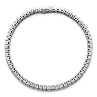 14K White Gold 7 Carat Lab Grown Diamond VS SI+ G+ Complete Princess Bezel Set Tennis Bracelet view 4