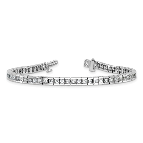 14K White Gold Certified VS/SI FGH Lab Grown Princess Diamond Tennis Bracel