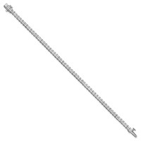 14K White Gold 7 Carat Lab Grown Diamond VS SI+ G+ Complete Princess Prong Set Tennis Bracelet view 2