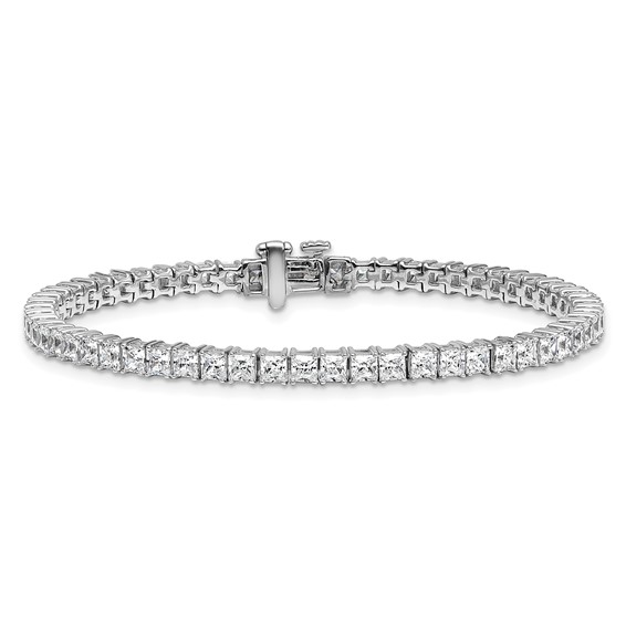 14K White Gold Certified VS DEF Lab Grown Princess Diamond Tennis Bracelet
