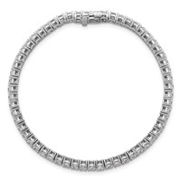 14K White Gold 7 Carat Lab Grown Diamond VS SI+ G+ Complete Princess Prong Set Tennis Bracelet view 4