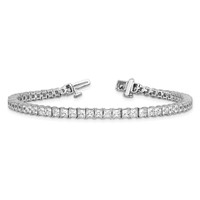 14K White Gold 7 Carat Lab Grown Diamond VS SI+ G+ Complete Princess Prong Set Tennis Bracelet view 5