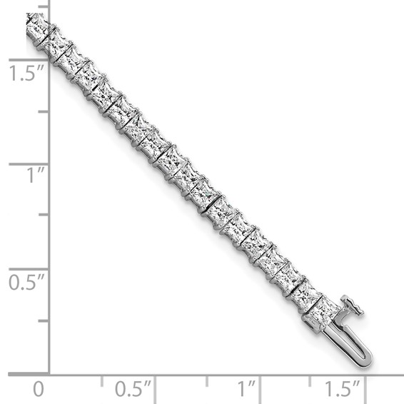 14K White Gold Certified VS DEF Lab Grown Princess Diamond Tennis Bracelet