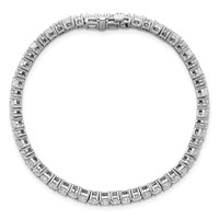14K White Gold 7 Carat Lab Grown Diamond VS+ F+ Complete Princess and Round Tennis Bracelet view 4