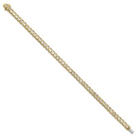 14K Yellow Gold 6.50 Carat Certified Lab Grown Diamond VS+ F+ Complete Emerald Bezel Set Tennis Bracelet, Igi Jewelry Certification view 3